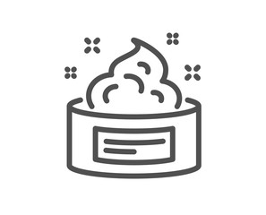 Skin cream line icon. Face care sign. Gel or Lotion symbol. Quality design element. Classic style skin cream icon. Editable stroke. Vector