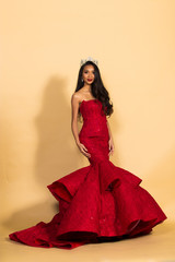 Miss Beauty Pageant Queen Contest in Asian Gown