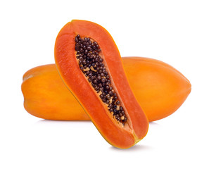 papaya on white background
