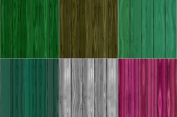 Realistic wooden seamless background textures set in different colors