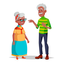 Elderly Couple Vector. Modern Grandparents. Elderly Family. Grey-haired Characters. Isolated Flat Cartoon Illustration