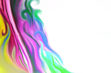 Fototapeta na wymiar Pastel gentle abstract colorful feminine illustration divide side decor template