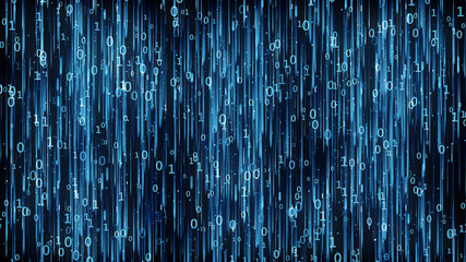 Data Digital Code Blue Background
