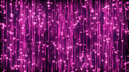 Hearts Magenta Particles Background