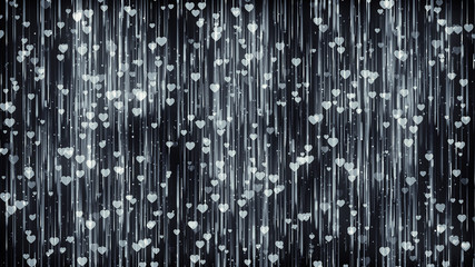 Hearts Silver Particles Background