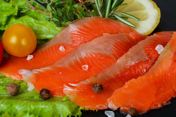 Raw trout fillet