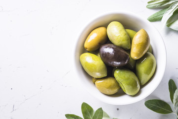 Olives on white.