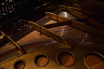 グランドピアノの内部