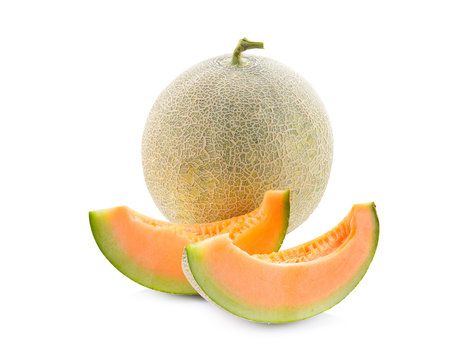 Fresh melon isolated on white background