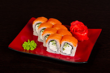 Japanese roll with salmon
