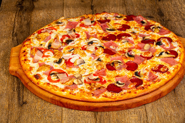 Pizza with sausages
