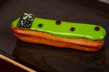 Tasty Eclair with cream