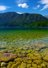  Landscape Bohinj Lake,with clear water.