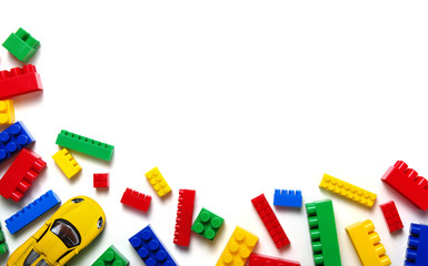 children toys on white  background.