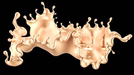 Splash gold. 3d illustration, 3d rendering.
