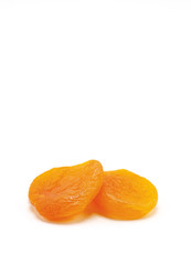 Dried apricot close-up isolated on a white background