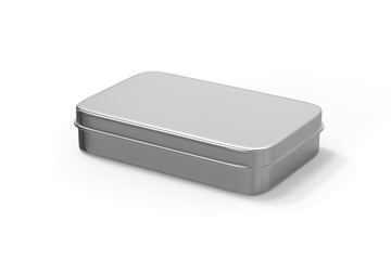 Metal Box on isolated white background, 3d illustration