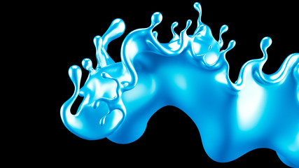 A splash of metal. 3d illustration, 3d rendering.