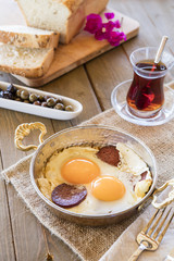 Turkish Sausage (sucuk) and egg