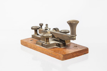 Original old telegraph isolated on white.