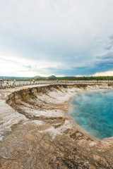 some scenic view of landscape in geysers area in yellow stone,Wy,usa.