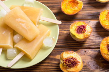 homemade peach popsicle
