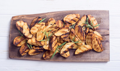 Homemade grilled potatoes with rosemary
