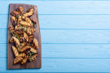Homemade grilled potatoes with rosemary