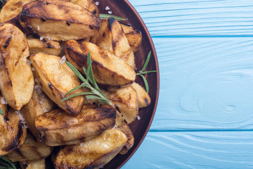Homemade grilled potatoes with rosemary