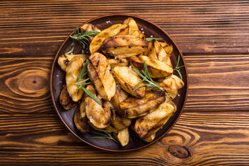 Homemade grilled potatoes with rosemary