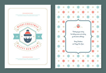 Christmas greeting card design template.