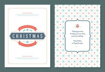 Naklejka premium Christmas greeting card design template.