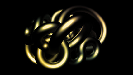 Obraz premium Black background of a snake. 3d illustration, 3d rendering.