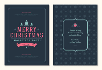 Christmas greeting card design template.