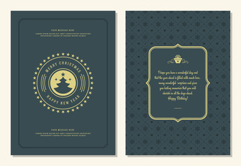 Christmas greeting card design template.