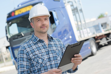 logistics worker posing