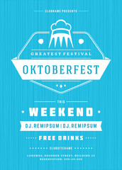 Oktoberfest beer festival celebration retro typography poster or flyer