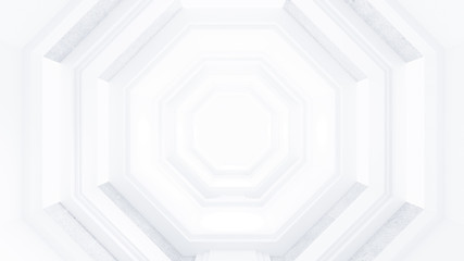 Fantastic futuristic space interior of the tunnel. 3d illustration, 3d rendering.