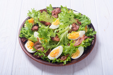 Fresh salad with bacon