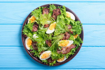 Fresh salad with bacon