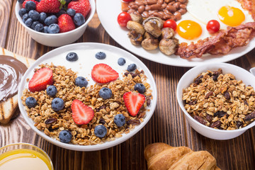 Healthy balanced english breakfast