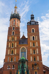 Fototapeta na wymiar St Marys Basilica in Krakow, also known as the Church of Our Lady Assumed into Heaven 
