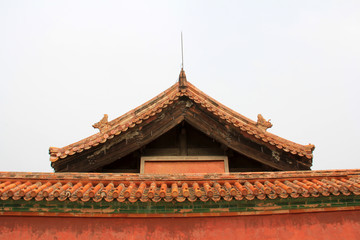 Naklejka premium Eaves architecture scenery in the Eastern Royal Tombs of the Qing Dynasty, china