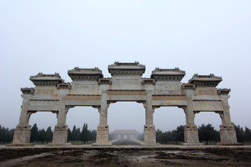 Memorial arch in the Eastern Royal Tombs of the Qing Dynasty, china