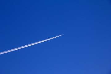 Trajectory of an airplane in the sky