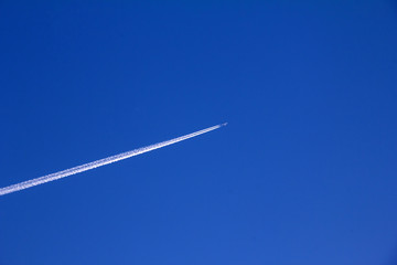 Trajectory of an airplane in the sky
