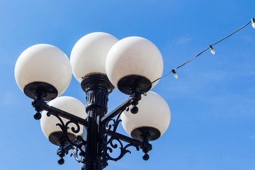 street lights and decorative lights used together