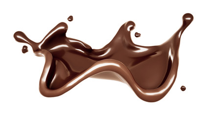 A splash of dark chocolate. 3d illustration, 3d rendering.