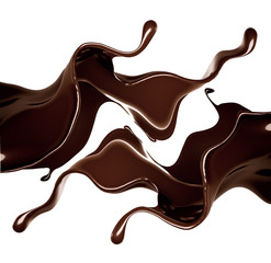 A splash of dark chocolate. 3d illustration, 3d rendering.