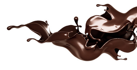 A splash of dark chocolate. 3d illustration, 3d rendering. - 220951723